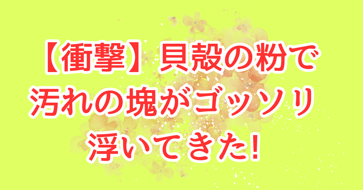 【衝撃】貝殻の粉に浸したら、汚れの塊がゴッソリ浮いてきた!